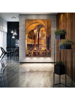 Gülsen Art Eski Ayasofya Cami Osmanlı Zamanı Istanbul Dekor Hd Dijital Baskı Dikey Kanvas Tablo