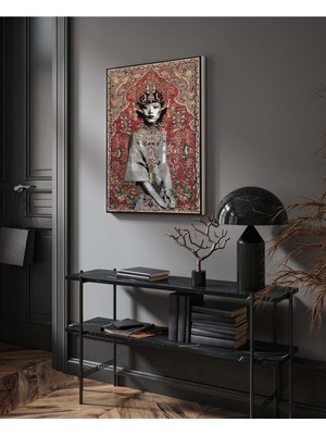 Hd Dijital Baskı Dikey Kanvas Tablo Vintage ve Yüz Figürlü 926 Ofis Oturma Odası Dekoru