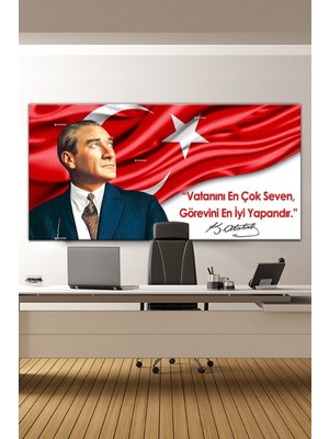 Atatürk Makam Panosu Tablosu Hd Baskı Panoramik Yatay Kanvas Tablo