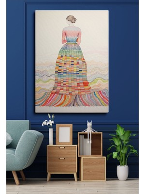 Gülsen Art Kanvas Duvar Tablosu Tekli Hd Dijital Baskı Dikey Canvas Tablo Boho Klasik Modern 140