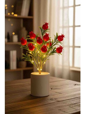 Wolawood Bereket Getiren Nar Tasarımlı Dekoratif LED Işıklı Lamba Evinize Işıltı, Enerji ve Anlam Katın Özel Hediyelik Dekor