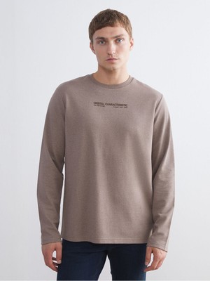 LC Waikiki Yeni Sezon Bisiklet Yaka Baskılı Erkek SWEATSHIRT_8684686581767