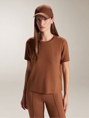 LC Waikiki Artı Yeni Sezon Bisiklet Yaka Nakışlı Kadın TIŞÖRT_8684687573143