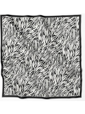 Armine Ipek Eşarp 2026 Kış - 9435-09 Siyah Beyaz Twill