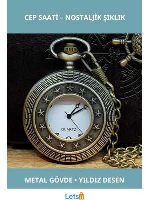 Letsii Şık Nostaljik Metal Köstekli Cep Saati 4.5 cm