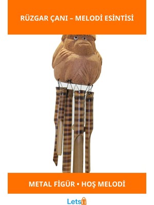 Letsii Şık Maymun Büstü Rüzgar Çanı Dekoratif Bahçe ve Iç Mekan Aksesuarı