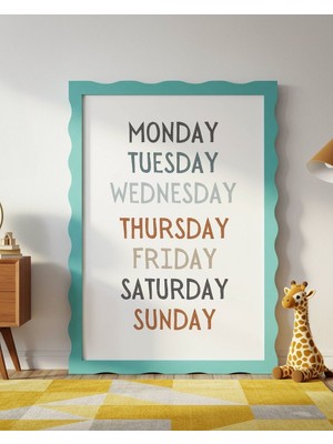 Fuart.Co Ingilizce Haftanın Günleri Dijital Baskı Poster V10 (Çerçevesiz) VAFU