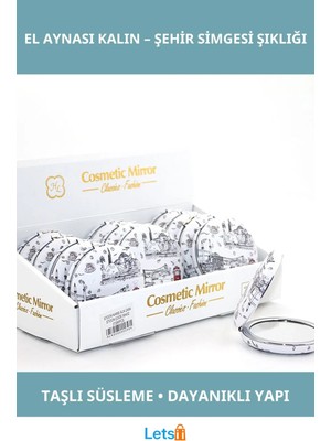 Letsii Taşlı Istanbul Tasarımı Kalın El Aynası