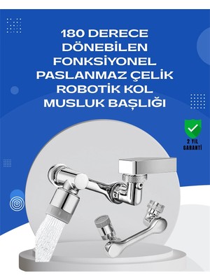 MCM Group 1080° Dönebilen Musluk Aparatı – Çift Su Akışı, Robotik Kol Tasarımı ve Su Tasarrufu Özellikli