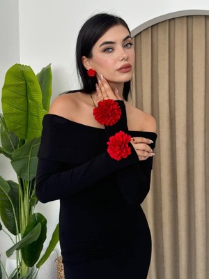 Hariqa Livora Gül Detay Elbise