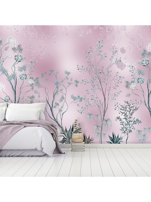 Dreamwall Duvar Kağıdı Çiçek ve Yaprak Desenli Silinebilir Sağlıklı Tekstil En x Boy