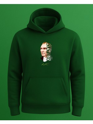 Atatürk Silüeti ve Imzası Baskılı Sweatshirt