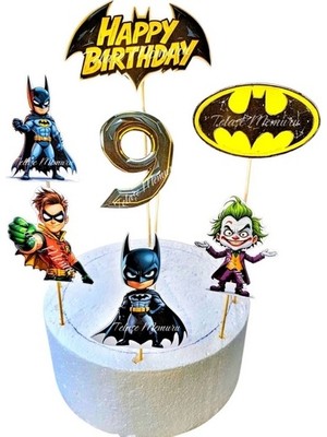 Telaşe Memuru 9 Yaş Batman Doğum Günü Pasta Süsü - Batman (Yarasa Adam) Pasta Süsü ve Doğum Günü Konsepti