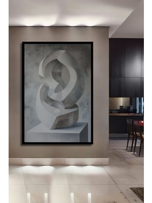 Teona Ahşap Çerçeve Görünümlü Soyut Heykel Dekoratif Ahşap Mdf Ev Duvar Tablo Dikdörtgen Ev Duvar Tablo