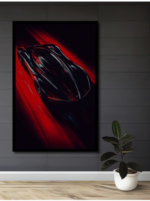 Teona Ahşap Çerçeve Görünümlü Kırmızı Hızlar Dekoratif Ahşap Mdf Ev Duvar Tablo Dikdörtgen Ev Duvar Tablo