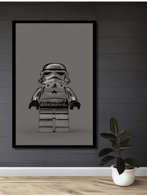 Teona Ahşap Çerçeve Görünümlü Stormtrooper Dekoratif Ahşap Mdf Ev Duvar Tablo Dikdörtgen Ev Duvar Tablo