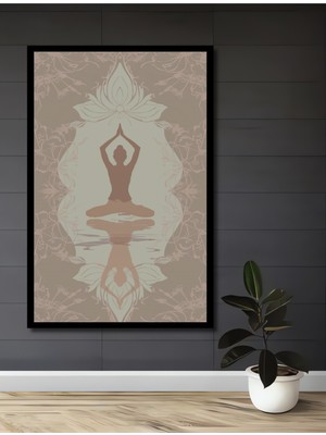 Teona Ahşap Çerçeve Görünümlü Yoga Meditasyon Dekoratif Ahşap Mdf Ev Duvar Tablo Dikdörtgen Ev Duvar Tablo