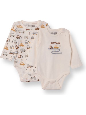 Hellobaby Erkek Bebek 2li Uzun Kol Body Ribana Çıtçıtlı Yaka Uzun Kol
