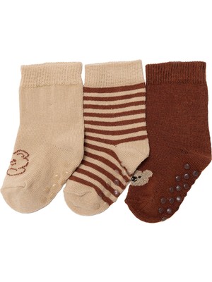 Hellobaby Erkek Bebek 3lü Kaydırmaz Çorap