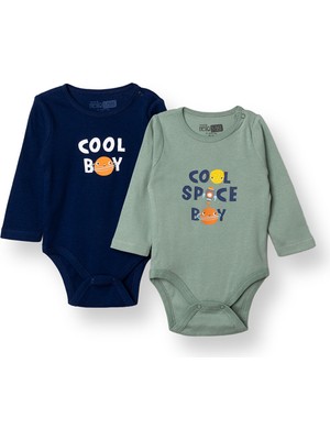 Hellobaby Erkek Bebek 2li Uzun Kol Body Ribana Çıtçıtlı Yaka Uzun Kol