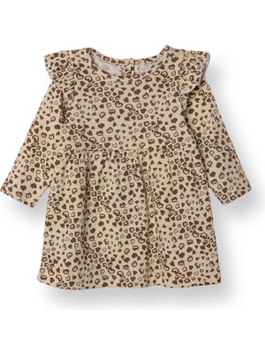 Hellobaby Kız Bebek Yenidoğan Elbise Bisiklet Yaka Uzun Kol Reçme Paça