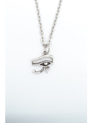 IDR Minimal Horos'un - Ra'nın Gözü Gümüş Kaplama Düz Zincir Kolye