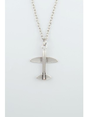 IDR Minimal Uçak Gümüş Kaplama Düz Zincir Kolye