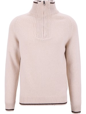 Fabrika Bato Yaka Slim Fit Düz Taş Erkek Kazak F5WM-KZK 2523