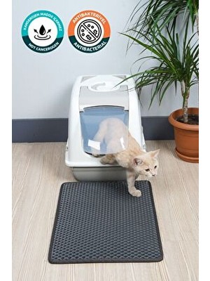 EvaCat (40X55 Cm) Kedi Tuvalet Önü Paspası Kedi Kumu Paspası Kedi Matı