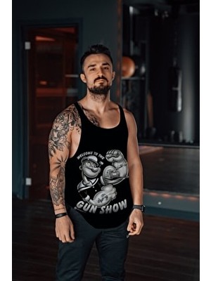 Freeyez Erkek Gun Show Gym Fitness Tank Top Sporcu Atleti Rahat Kesim ve Günlük Kullanım İçin