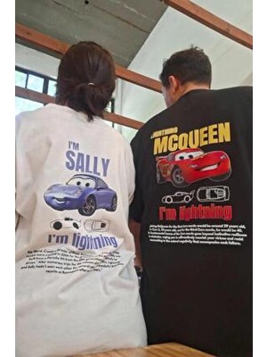 Trendiz Unisex I'm Sally Cars Tshirt Beyaz