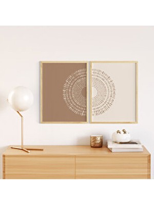 Huhuli 2’li Modern Tablo HUHU251 Ahşap Malzeme ile 20 x 30 Ebatlarında Pembe Renkli