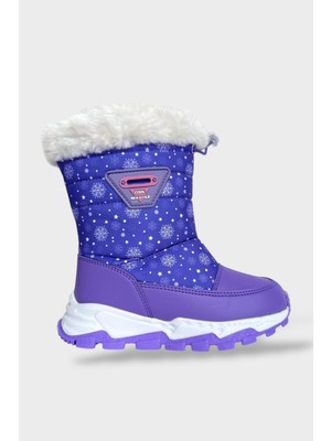 Liger Su Itici Ayarlı Bağcıklı Kürklü Kız Çocuk Botu Lila