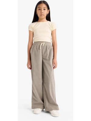 DeFacto Wide Leg Beli Lastikli Geniş Paça Pantolon Kız Çocuk F3845A825WN
