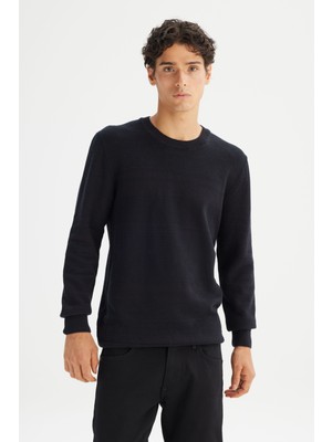 Lee %100 Pamuk Regular Fit Normal Kesim Bisiklet Yaka Triko Kazak