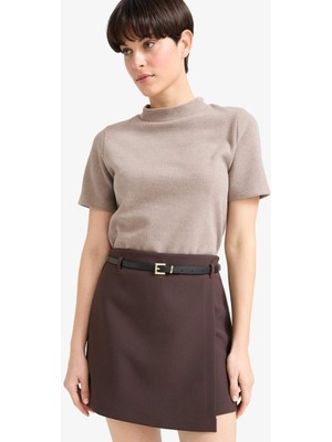 DeFacto Slim Fit Dar Kesim Yarım Balıkçı Yaka Kısa Kollu Tişört D9758AX25WN