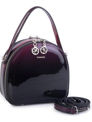 Ada Çanta Kırtasiye Mini Kadın El ve Çapraz Çanta Bordo Dumanlı