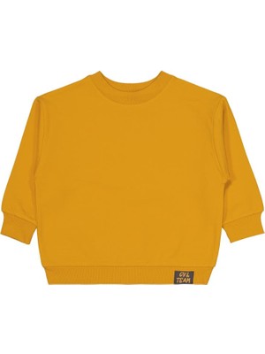 Civil Boys Hardal Renkli Cvl Team Sweatshirt Uzun Kollu Erkek Çocuk 2-5 Yaş Oversize Kesim