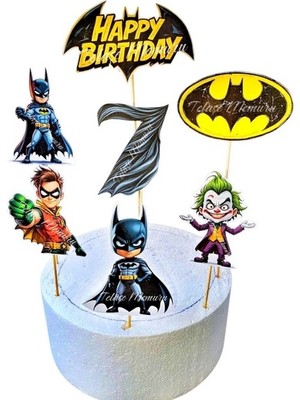 Telaşe Memuru 7 Yaş Batman Doğum Günü Pasta Süsü - Batman (Yarasa Adam) Pasta Süsü ve Doğum Günü Konsepti