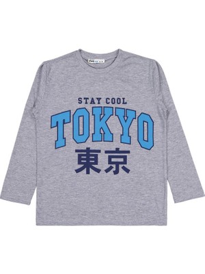 Civil Boys Tokyo Baskılı Sweatshirt 6-9 Yaş Erkek Çocuk Grimelanj Renk Uzun Kollu Özel Tasarım