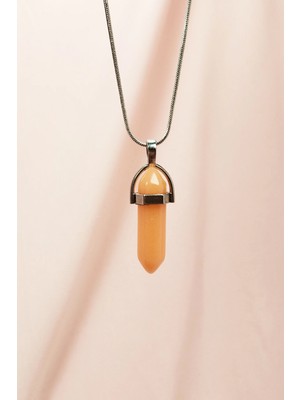 Marsilyan Himalaya Doğal Taşı Zincirli El Yapımı Tasarımlı Kolye Uç: 3,5 cm Zincir: 20 cm Kutulu