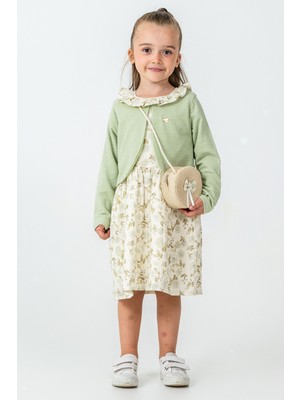 Kinderos Gül Detaylı Hırkalı Kız Çocuk 3\'lü Takım - 26K 7271