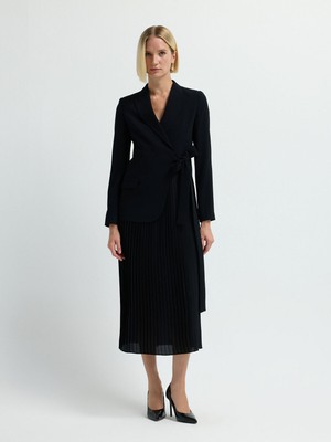 Adl Pilise Detaylı Ceket Elbise Siyah 12443527002