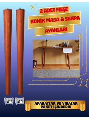 Orçin Ahşap 70 cm 2 Adet Konik 4 Renk Seçeneği Masa&sehpa Ayakları