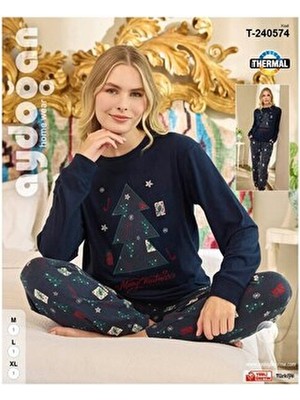 Aydoğan Kadın Termal Lacivert Renk Pijama Takımı T-240574