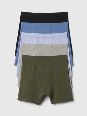 Gap Erkek Çocuk Çok Renkli Düz Boxer Şort (5'li)