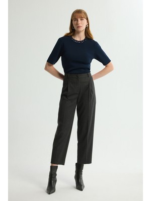 Love My Body Pileli Cepli Pantolon Antrasit 153L9715000