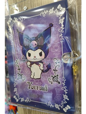 Ada Çanta Kırtasiye Kuromi Sert Kapak Kilitli Günlük Çok Amaçlı Defter ( 22CM * 15 cm )