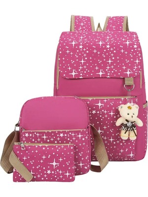 Ada Çanta Kırtasiye Büyük Boy 3 Lü Sırt Çantası Seti (Sırt Çantası/beslenme(Omuz)Çantası/kalem Kutusu)