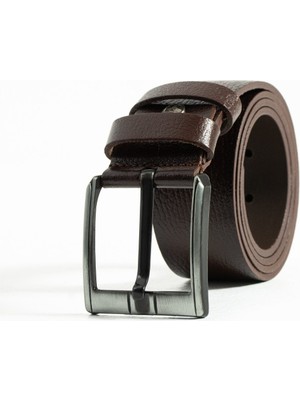 Erkek 4,5 cm %100 Hakiki Deri Kemer - Kahverengi